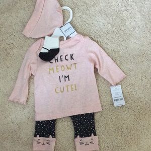 NWT Carter’s 4 piece baby girl 3 mo outfit